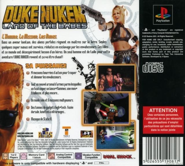 Duke Nukem : Land of the Babes - Sony PlayStation (Sony Computer Entertainment - 1-2) video game collectible [Barcode 5026555190817] - Main Image 2