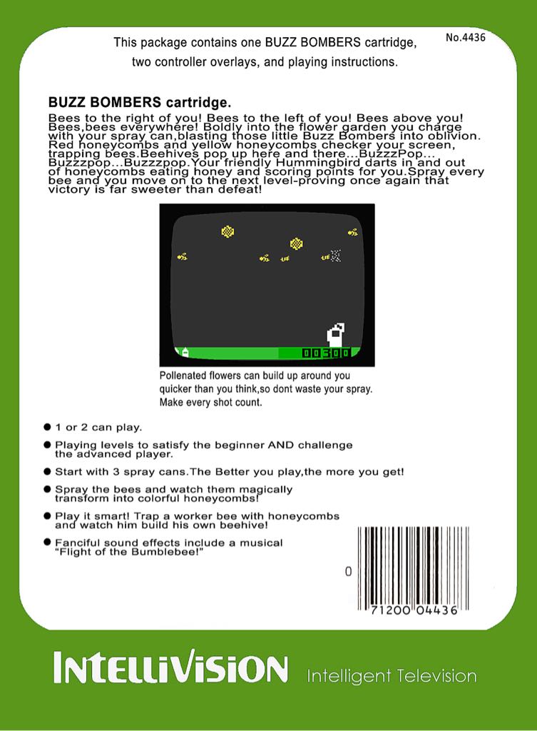 Buzz Bombers - Intellivision video game collectible - Main Image 2