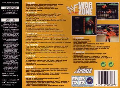 WWF Warzone - Nintendo 64 (N64) (Acclaim Sports - 4) video game collectible [Barcode 3455192115815] - Main Image 2