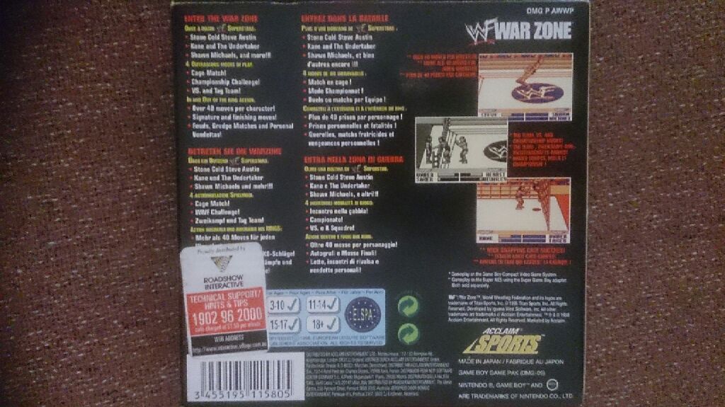 WWF War Zone - Nintendo Game Boy video game collectible - Main Image 2