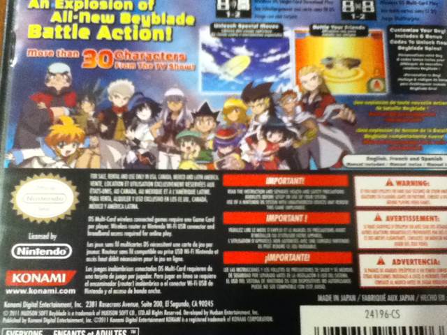 Beyblade: Metal Masters - Nintendo DS (Konami - 2) video game collectible [Barcode 083717241980] - Main Image 2