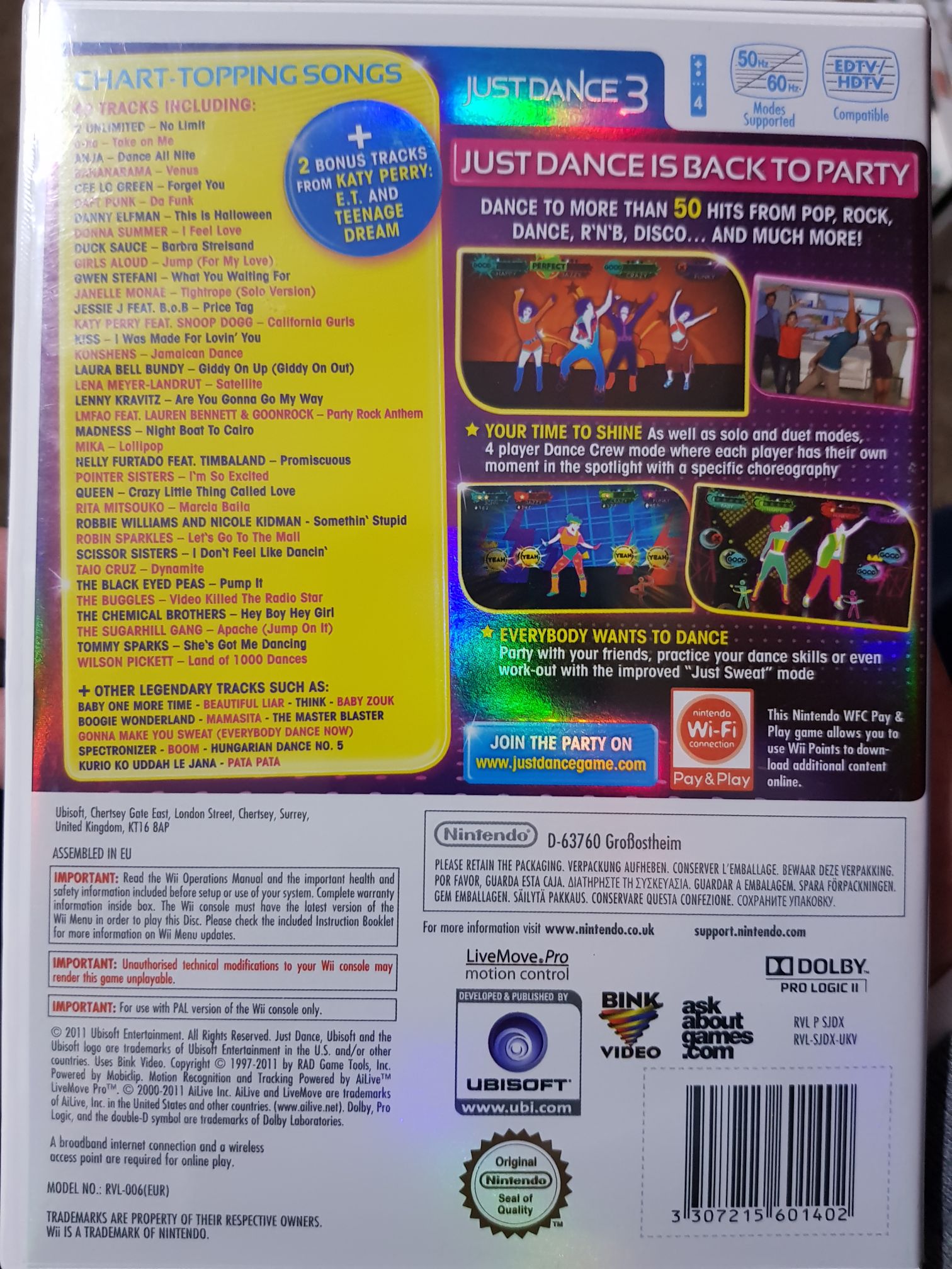 Just Dance 3 - Nintendo Wii (Ubisoft - 4) video game collectible [Barcode 3307215601402] - Main Image 2