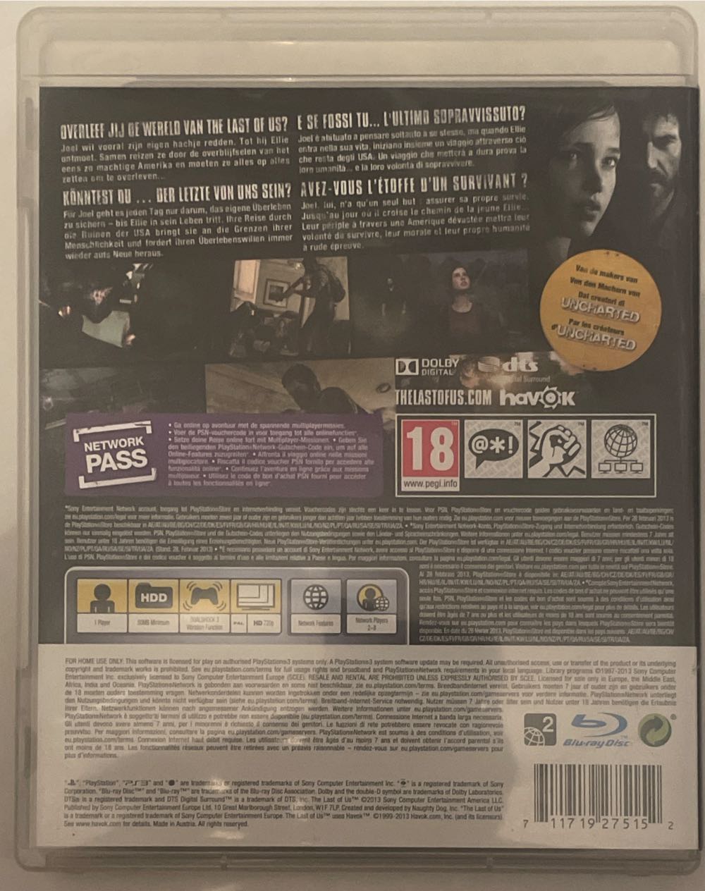 The Last Of Us PS3 - Sony PlayStation 3 (PS3) (Sony Computer Entertainment - 1) video game collectible [Barcode 711719275152] - Main Image 2