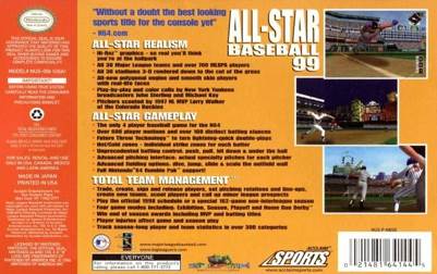 All-Star Baseball 99 - Nintendo 64 (N64) video game collectible - Main Image 2