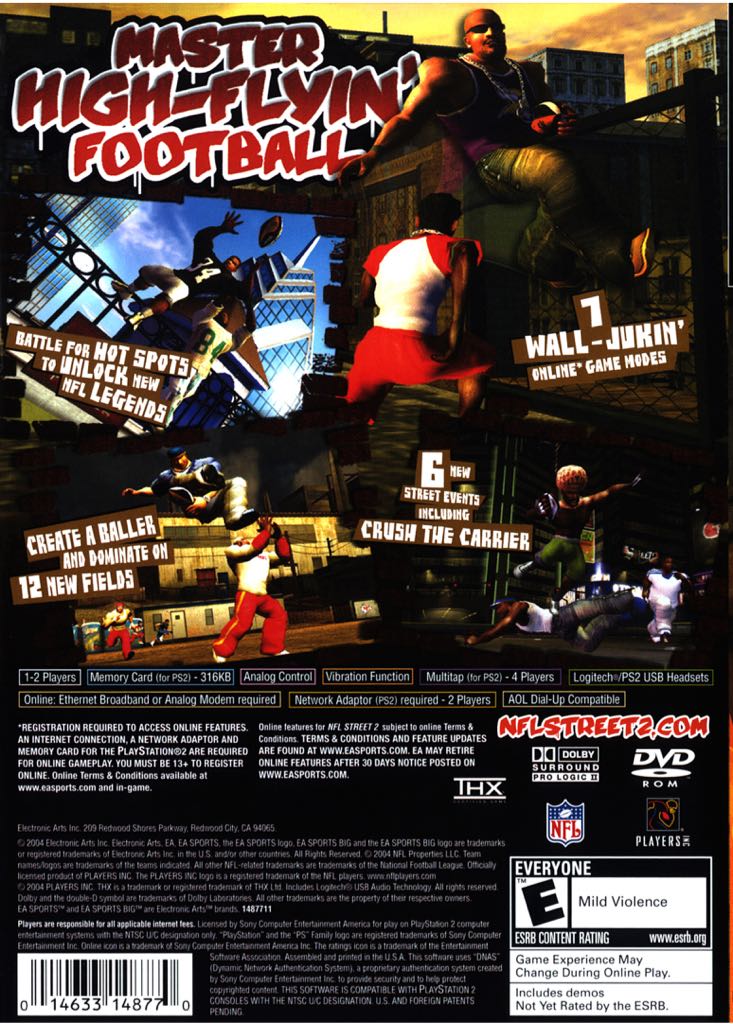 NFL Street - Sony PlayStation 2 (PS2) (EA Sports Big - 1-2) video game collectible [Barcode 014633147377] - Main Image 2