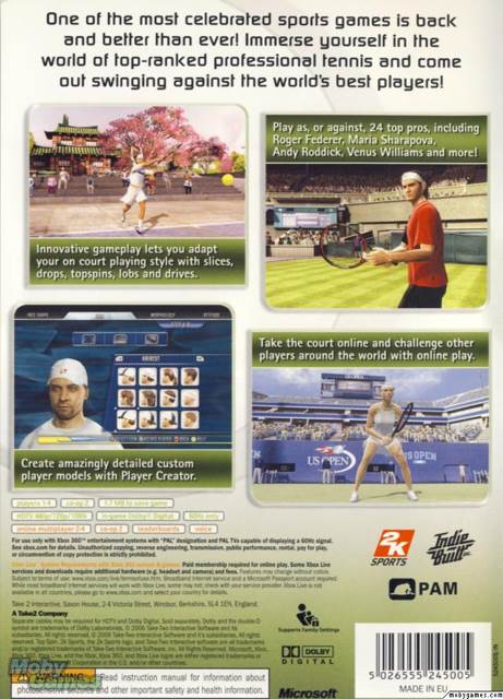 Top Spin 2 - Microsoft Xbox 360 (2K Sports - 4) video game collectible [Barcode 5026545245015] - Main Image 2