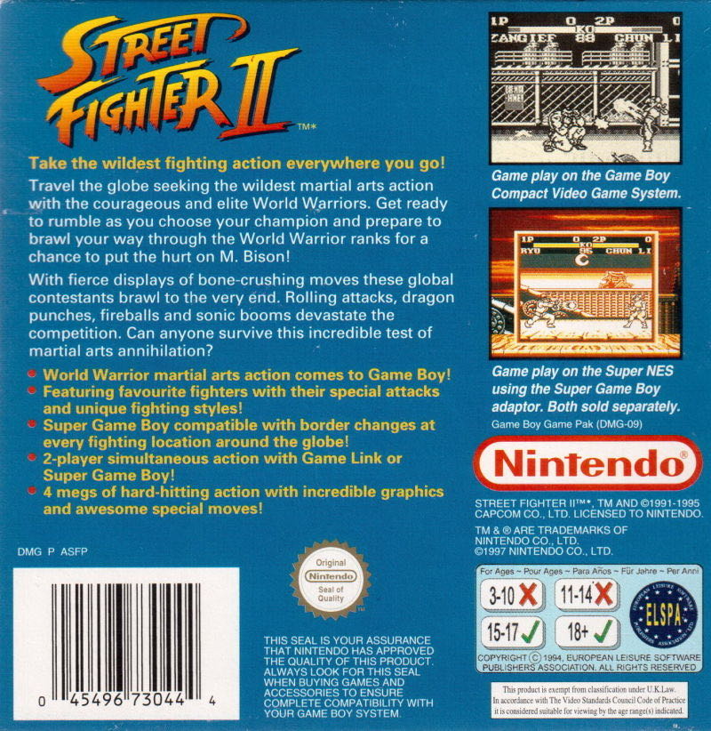 Street Fighter 2 - Nintendo Game Boy (Capcom - 1-2) video game collectible [Barcode 4976219134378] - Main Image 2