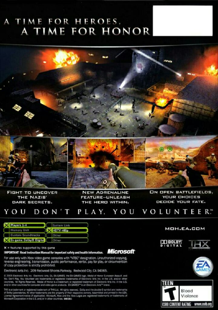 Medal of Honor: European Assault - Microsoft Xbox (Electronic Arts/EA Games - 4) video game collectible [Barcode 014633149326] - Main Image 2