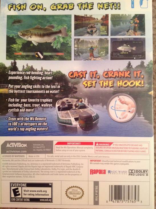 Rapala Fishing Frenzy - Nintendo Wii (Activision Inc. - 1) video game collectible [Barcode 047875757653] - Main Image 2