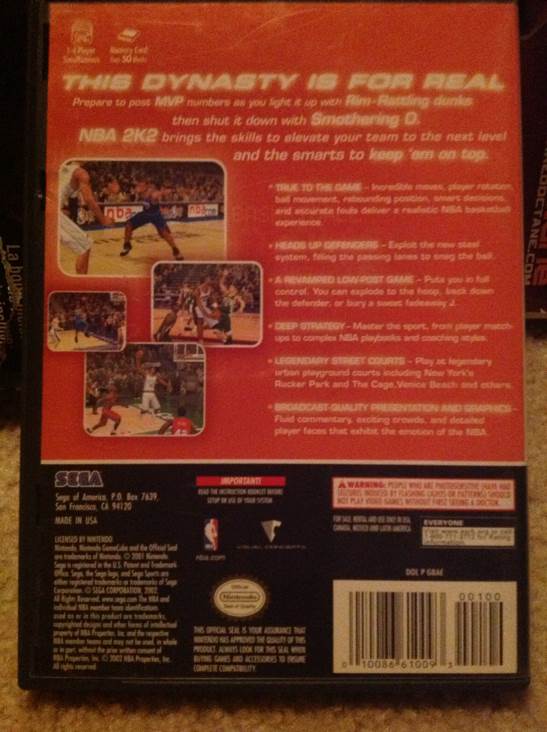 Sega Sports NBA 2K2 - Nintendo GameCube video game collectible - Main Image 2