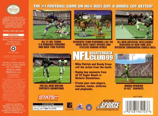 NFL QB Club 2001 - Nintendo 64 (N64) (Acclaim Sports - 4) video game collectible - Main Image 2