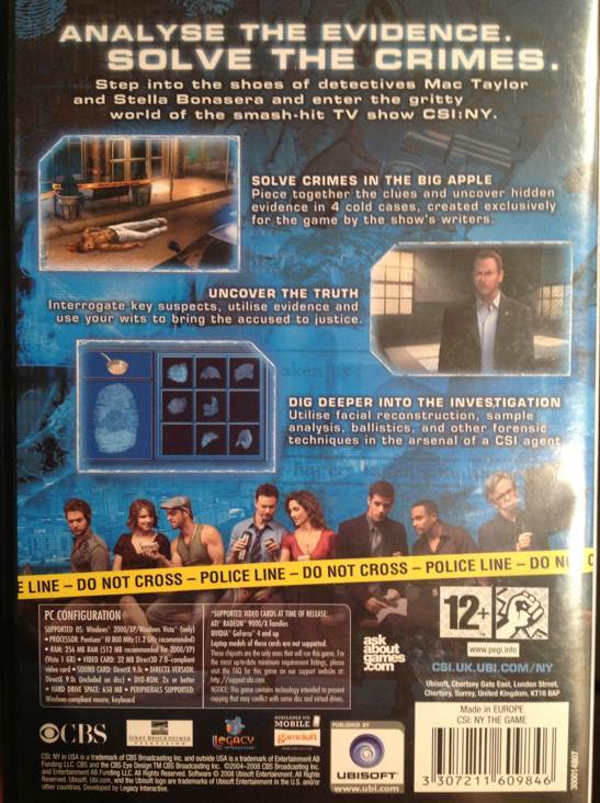 Csi Ny The Game - PC video game collectible [Barcode 3307211609846] - Main Image 2