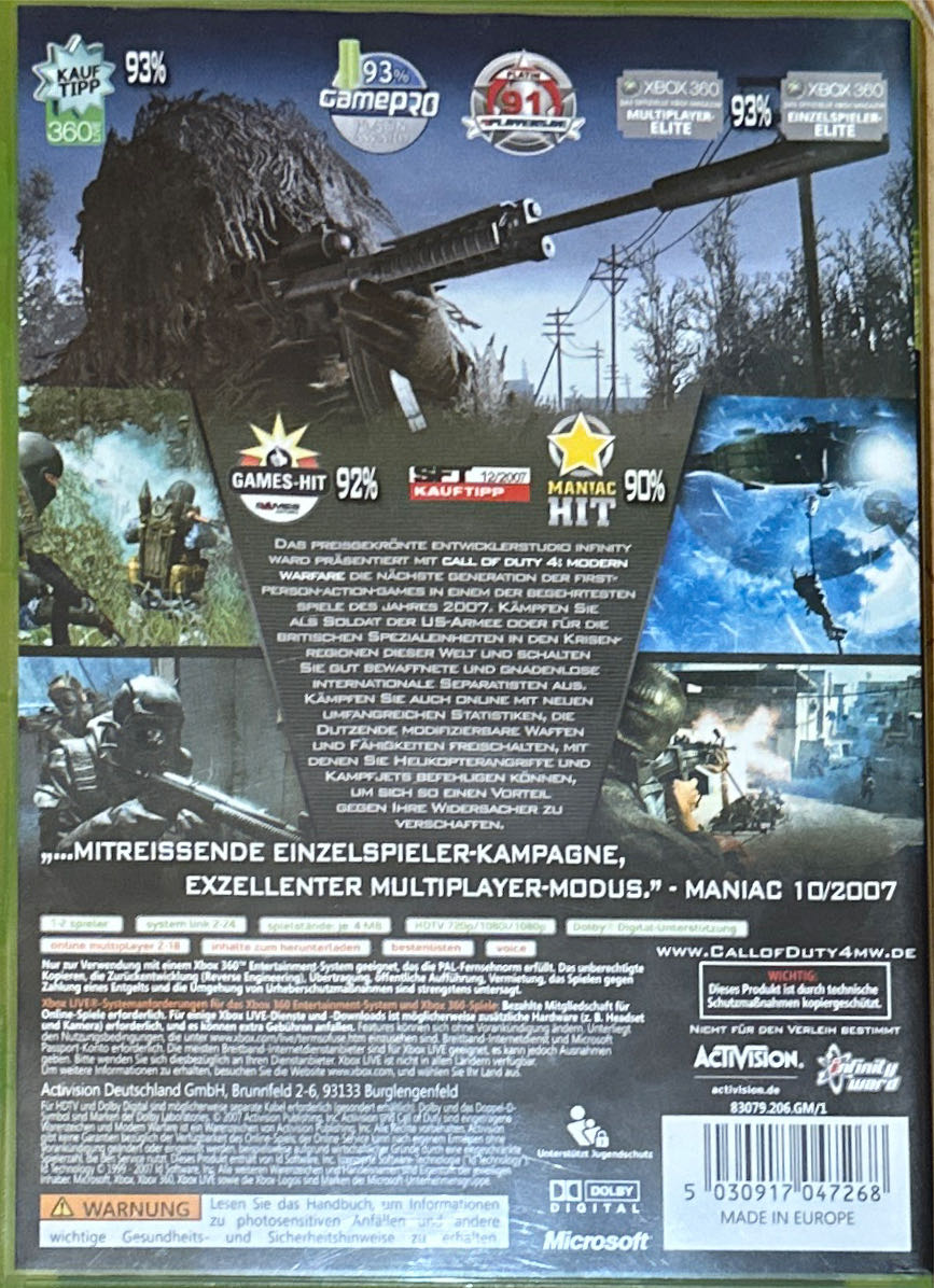Call of Duty 4: Modern Warfare - Microsoft Xbox 360 (Activision Blizzard - 2) video game collectible [Barcode 5030917047268] - Main Image 2