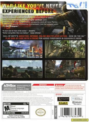 Call of Duty: World at War - Nintendo Wii (Activision Blizzard - 1-8) video game collectible [Barcode 5030917057076] - Main Image 2