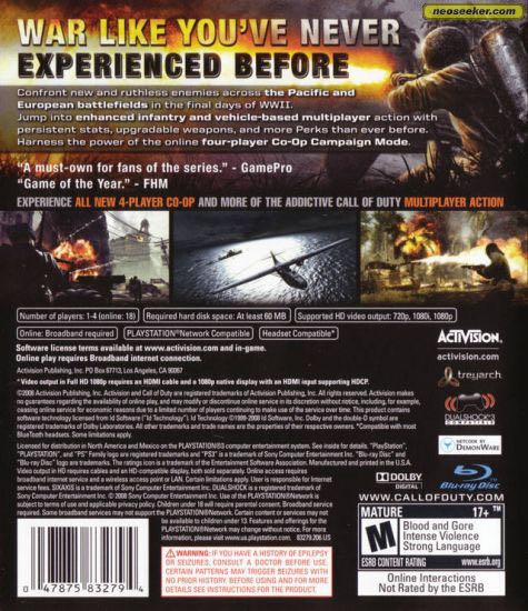 Call of Duty: World at War - Sony PlayStation 3 (PS3) (Activision - 1-12) video game collectible - Main Image 2