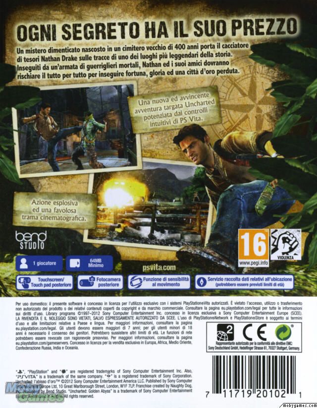 Uncharted: Golden Abyss - Sony PlayStation Vita (PS Vita) video game collectible - Main Image 2
