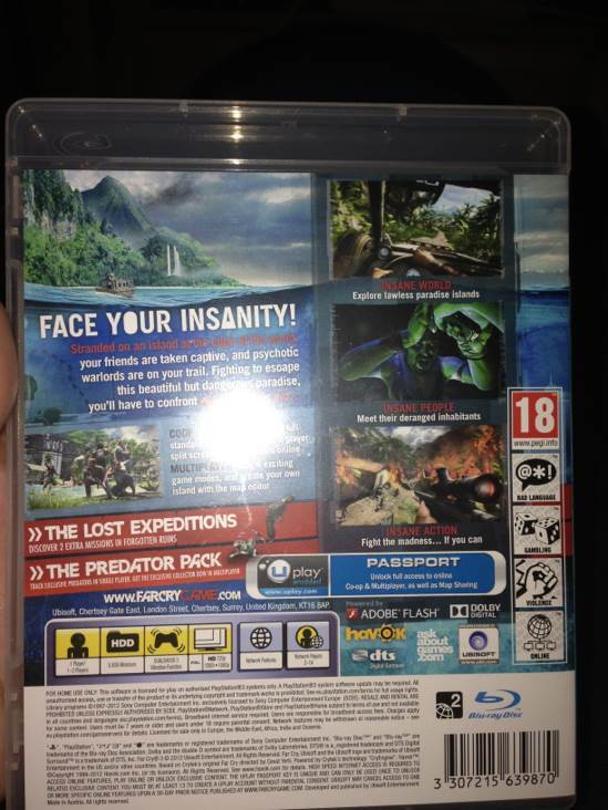 Far Cry 3 - Sony PlayStation 3 (PS3) (Ubisoft - 4) video game collectible [Barcode 3307215639870] - Main Image 2