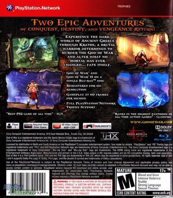 God of War Collection - Sony PlayStation 3 (PS3) (Sony Computer Entertainment - 1) video game collectible [Barcode 4976219033732] - Main Image 2