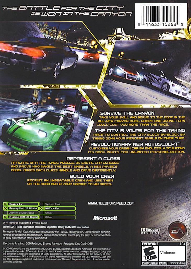 Need for Speed: Carbon - Microsoft Xbox video game collectible [Barcode 5030932052322] - Main Image 2