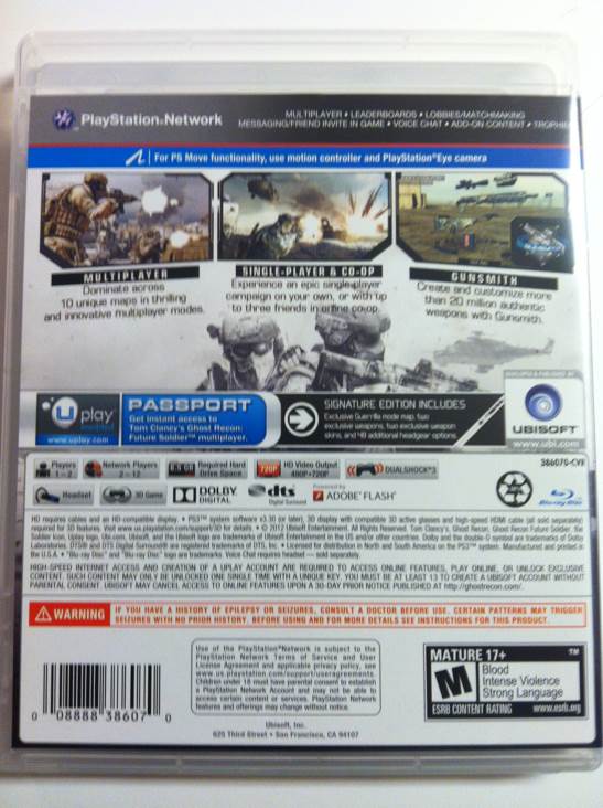 Tom Clancy’s Ghost Recon: Future Soldier - Sony PlayStation 3 (PS3) (Ubisoft - 25) video game collectible [Barcode 008888386070] - Main Image 2