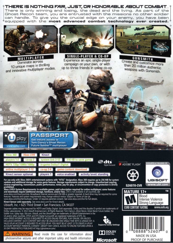 Tom Clancy’s Ghost Recon: Future Soldier - Microsoft Xbox 360 (Ubisoft - 1) video game collectible [Barcode 3307215631928] - Main Image 2