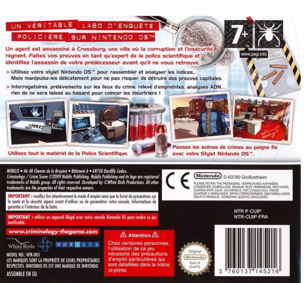 DS / Criminology - Nintendo DS (1) video game collectible [Barcode 3760137145216] - Main Image 2