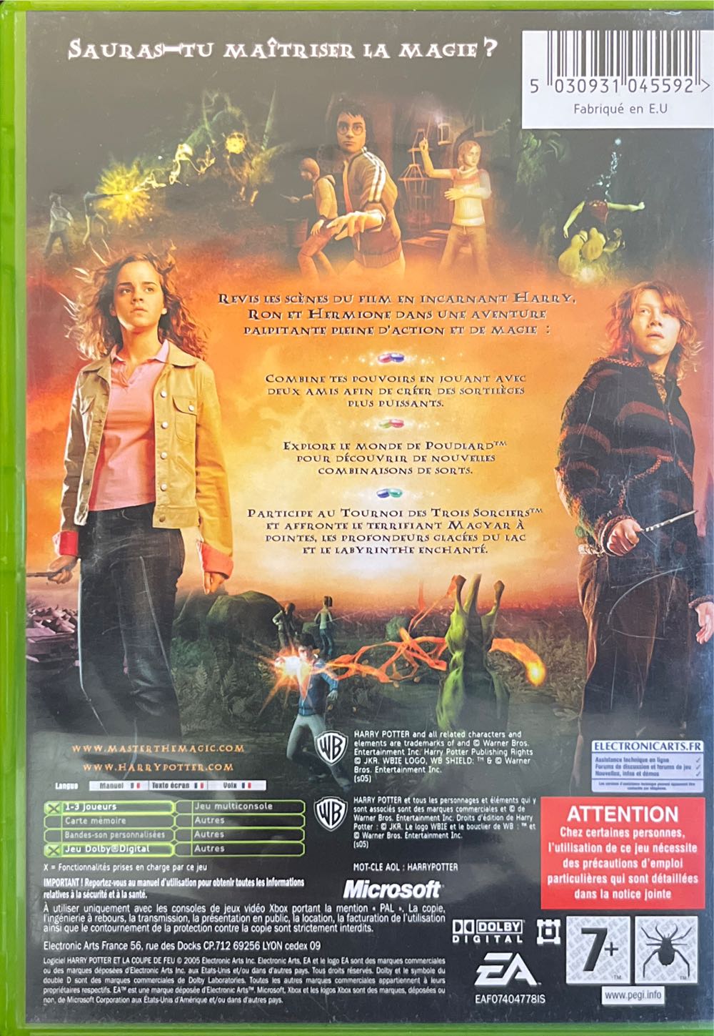 Harry Potter et la Coupe de Feu - Microsoft Xbox (1-3) video game collectible [Barcode 5030931045592] - Main Image 2