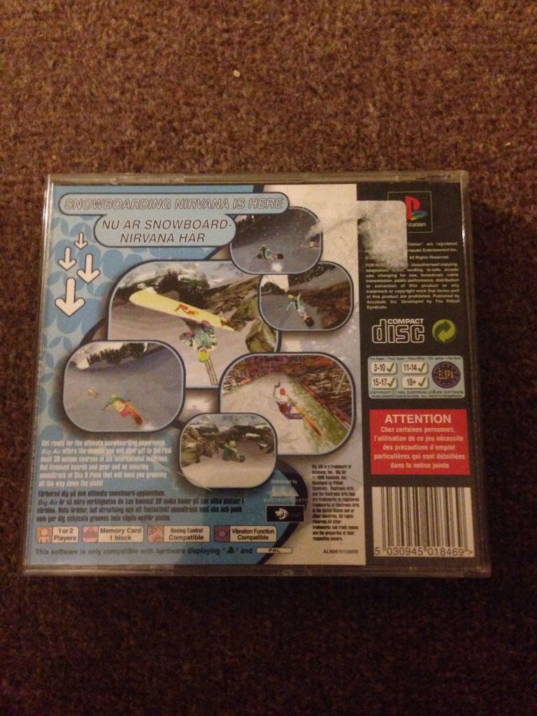 Big Air - Sony PlayStation video game collectible [Barcode 5030945018469] - Main Image 2
