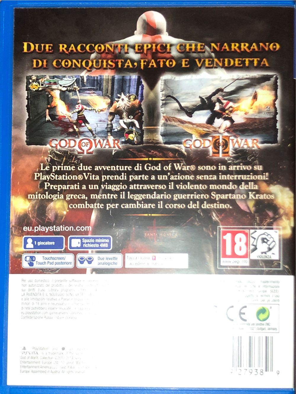 God Of War Collection - Sony PlayStation Vita (PS Vita) (Sony Computer Entertainment Europe - 1) video game collectible [Barcode 711719279389] - Main Image 2