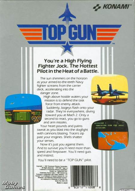 Top Gun - Nintendo Entertainment System (NES) (Konami - 1) video game collectible [Barcode 083717110088] - Main Image 2