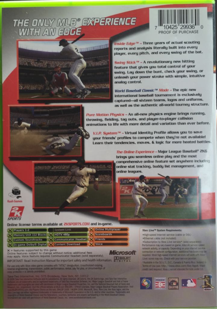 Major League Baseball 2K6 - Microsoft Xbox (1-2) video game collectible [Barcode 710425299360] - Main Image 2