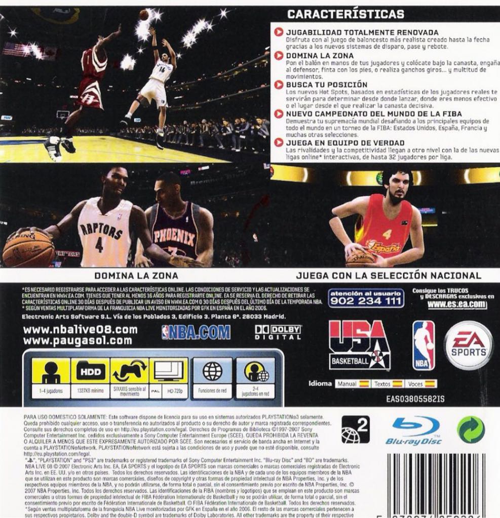 NBA Live 08 - Sony PlayStation 3 (PS3) (Ea Sports - 1-4) video game collectible [Barcode 5030930059200] - Main Image 2