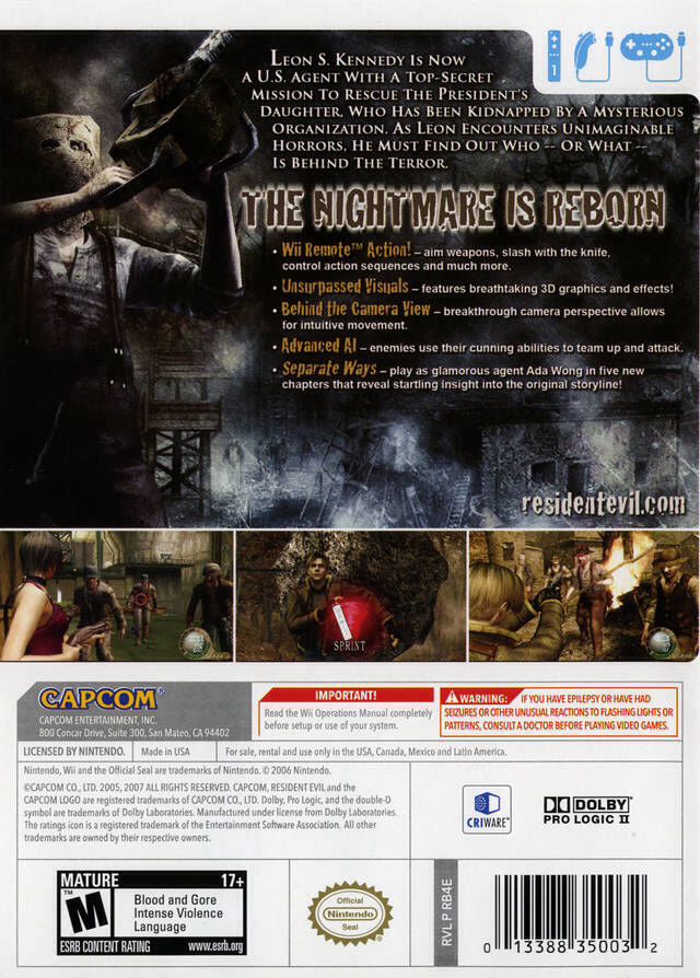 Resident Evil 4 Wii Edition - Nintendo Wii U Virtual Console (Capcom) video game collectible - Main Image 2
