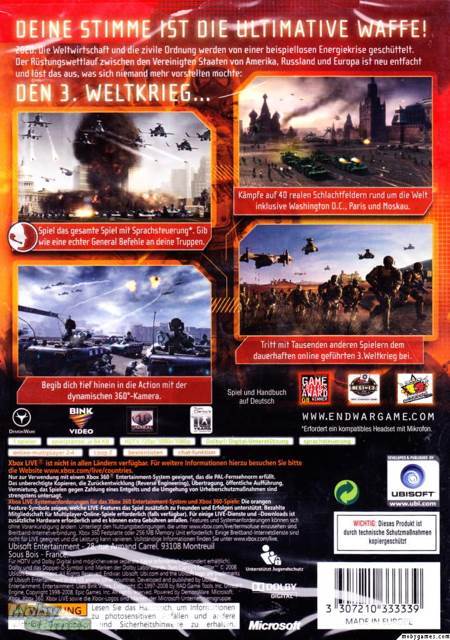 End War - Microsoft Xbox 360 video game collectible [Barcode 4949244001588] - Main Image 2