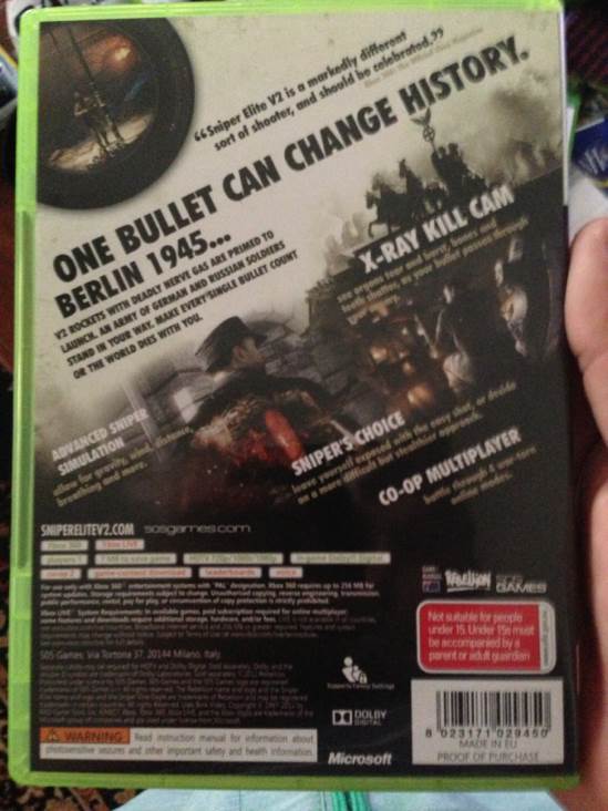 Sniper Elite V2 - Microsoft Xbox 360 (505 Games - 1-2) video game collectible [Barcode 8023171029450] - Main Image 2