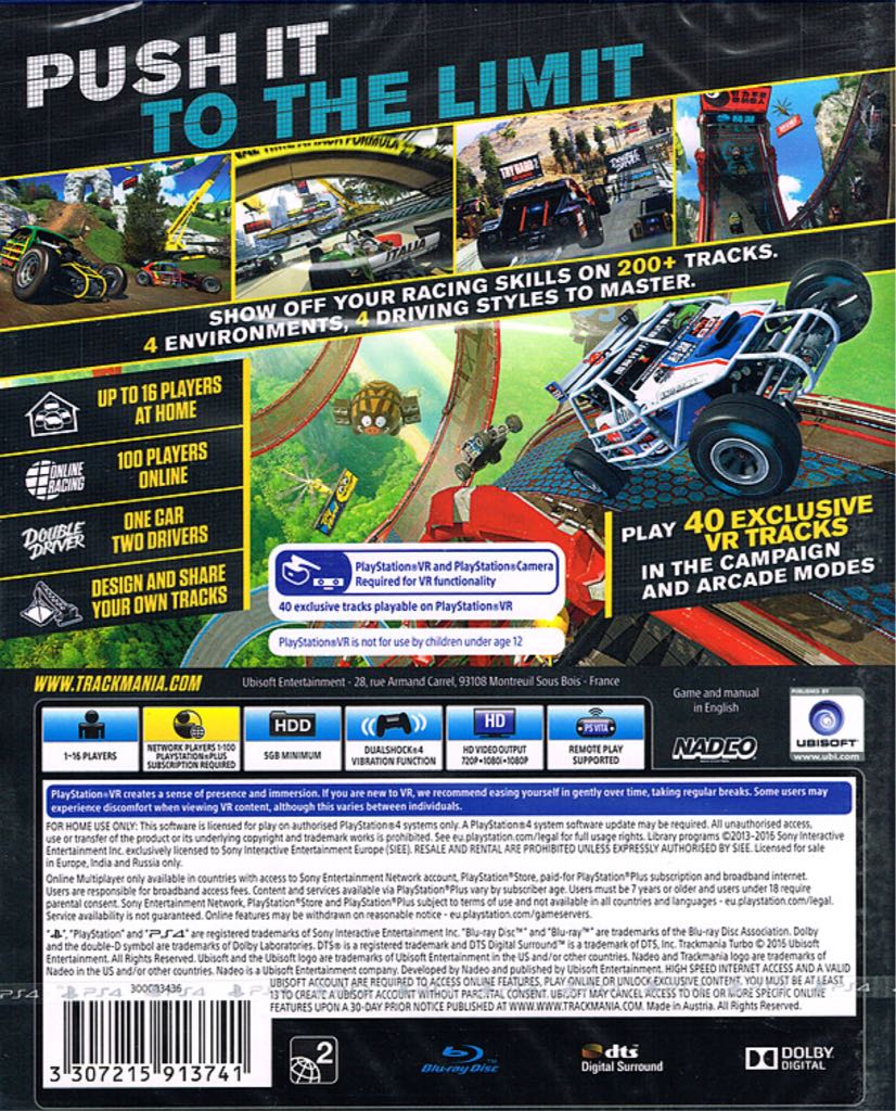 Trackmania Turbo - Sony PlayStation 5 (PS5) (1-16) video game collectible [Barcode 3307215913710] - Main Image 2