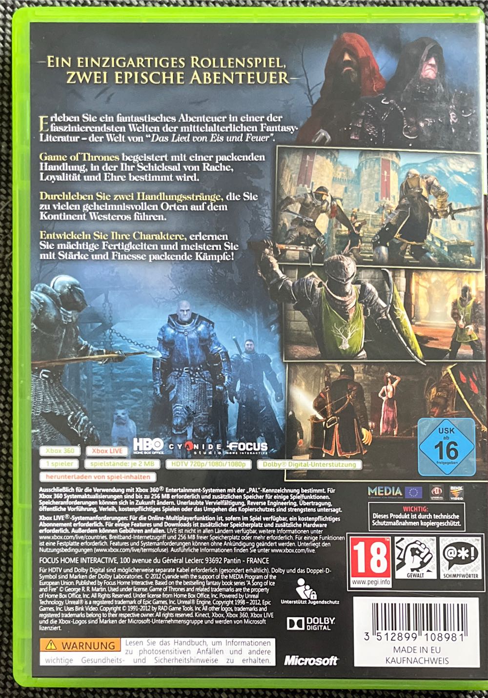Game of Thrones - Microsoft Xbox 360 video game collectible [Barcode 3512899108981] - Main Image 2