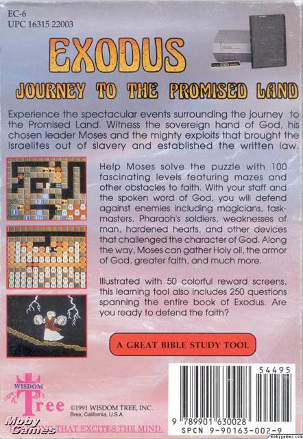 Exodus: Journey to the Promised Land - Nintendo Entertainment System (NES) (Wisdom Tree - 1) video game collectible - Main Image 2