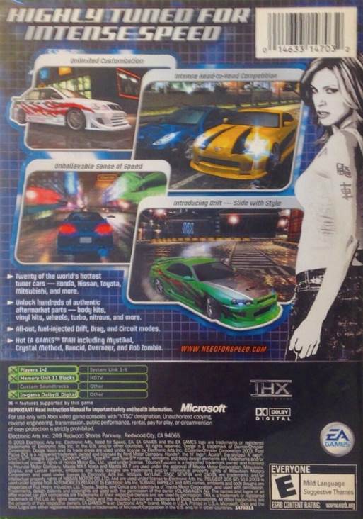 Need For Speed Underground - Microsoft Xbox (Electronic Arts - 1-2) video game collectible [Barcode 5030932036193] - Main Image 2