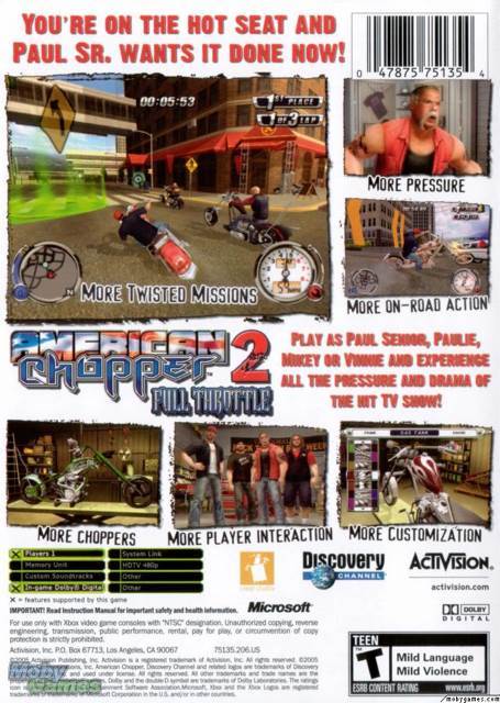 American Chopper 2: Full Throttle - Microsoft Xbox (Activision - 2) video game collectible [Barcode 047875751354] - Main Image 2