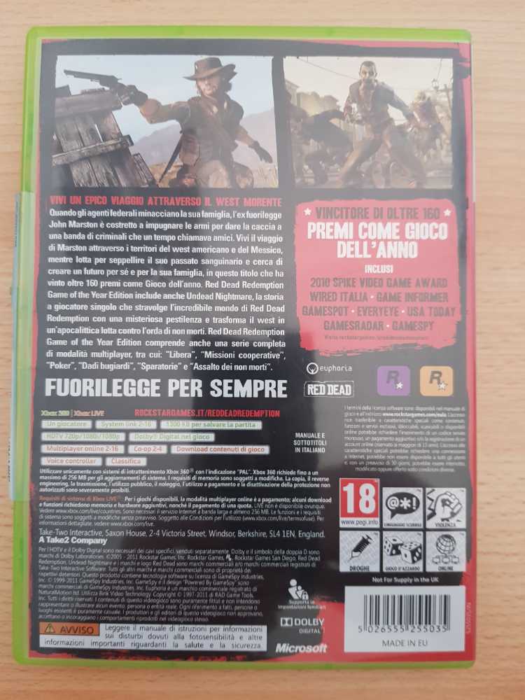 Red Dead Redemption Game of the Year Edition - Microsoft Xbox 360 (Bethesda / Zenimax - 1) video game collectible [Barcode 5026555255035] - Main Image 2