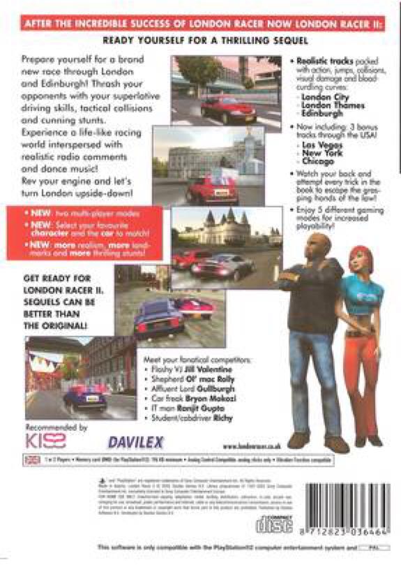 London Racer II - Sony PlayStation 2 (PS2) (Davilex Games - 1-2) video game collectible [Barcode 8712823036464] - Main Image 2