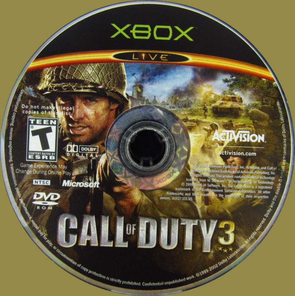Call Of Duty 3 - Microsoft Xbox (Treyarch - 1) video game collectible [Barcode 047875816374] - Main Image 3