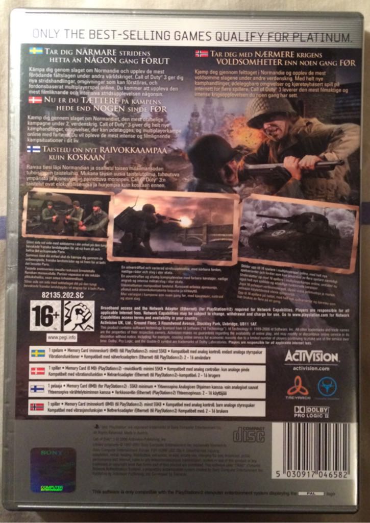 Call of Duty 3 - Sony PlayStation 2 (PS2) video game collectible [Barcode 5030917046582] - Main Image 2