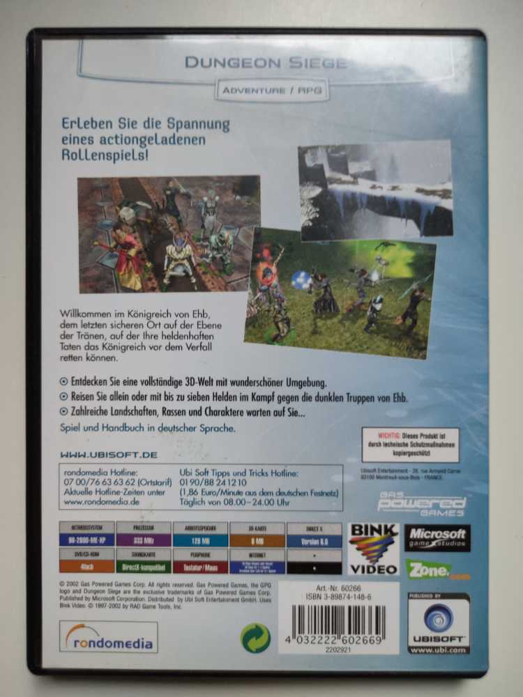 Dungeon Siege  - PC (1) video game collectible [Barcode 4032222602669] - Main Image 2