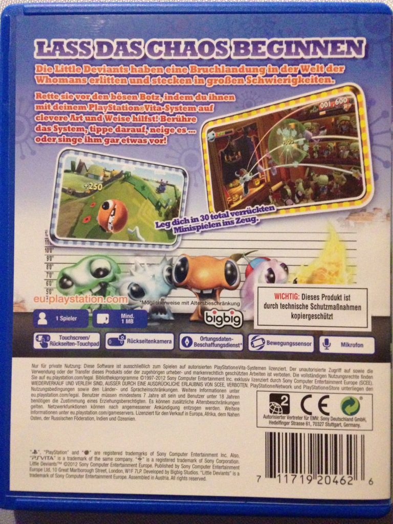 Little Deviants - Sony PlayStation Vita (PS Vita) (Sony Computer Entertainment - 1) video game collectible [Barcode 711719204626] - Main Image 2