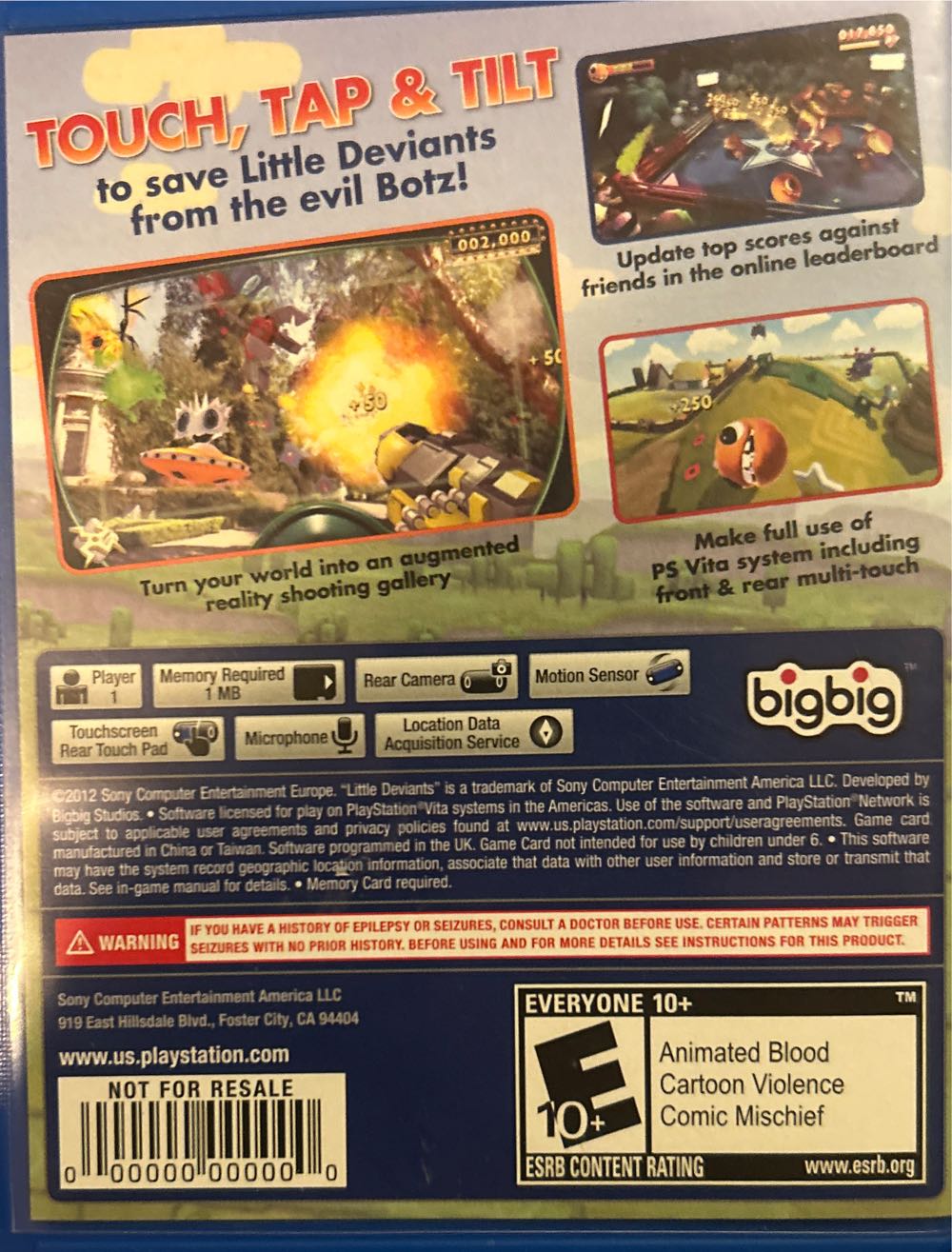Little Deviants - Sony PlayStation Vita (PS Vita) (Sony Interactive Entertainment - 1) video game collectible - Main Image 2