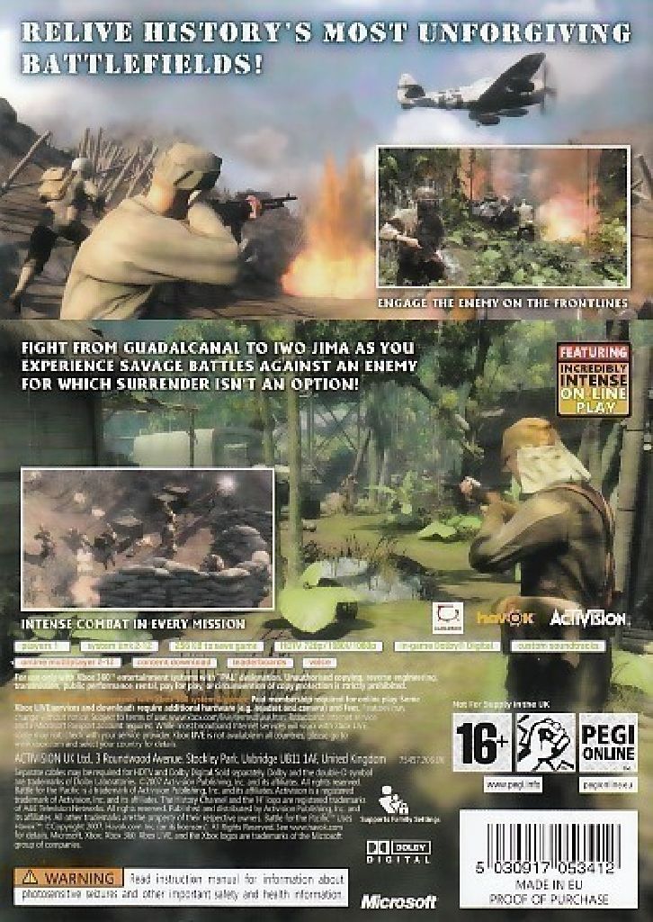 The History Channel: Battle For The Pacific - Microsoft Xbox 360 (Activision Value - 1-12) video game collectible [Barcode 5030917053443] - Main Image 2