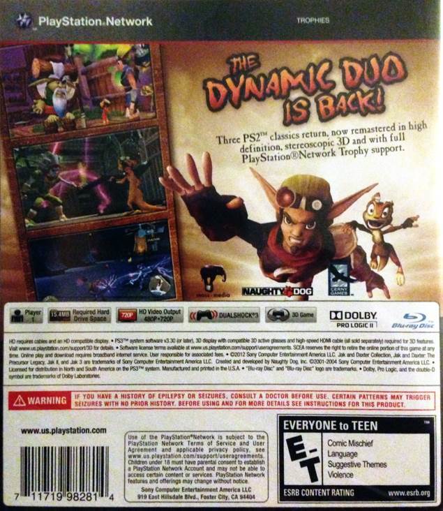 Jak And Daxter Collection - Sony PlayStation 3 (PS3) (Sony Computer Entertainment - 1) video game collectible [Barcode 711719982814] - Main Image 2