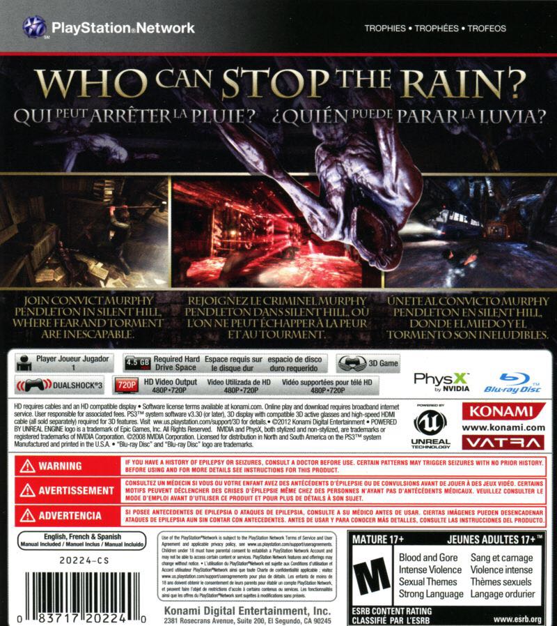 Silent Hill: Downpour - Sony PlayStation 3 (PS3) (Konami - 1) video game collectible [Barcode 4012927053799] - Main Image 2